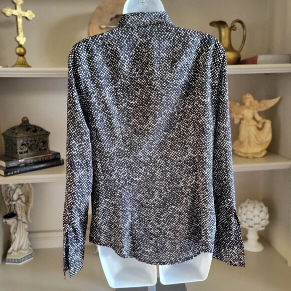 MICHAEL KORS Zip Up Tag Blouse, Long Sleeve  SZ  S - Picture 3 of 8